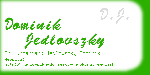 dominik jedlovszky business card